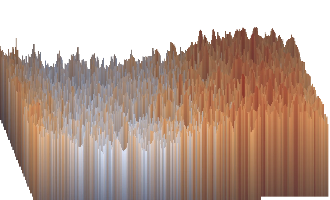 A weather sculpture of a Seattle life: 9,047 daily strips of color, layered year by year